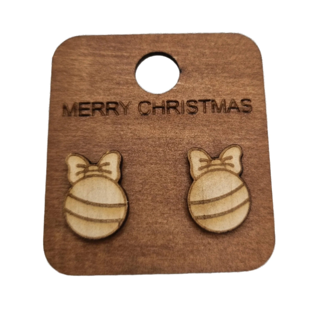 Wooden Christmas Earrings