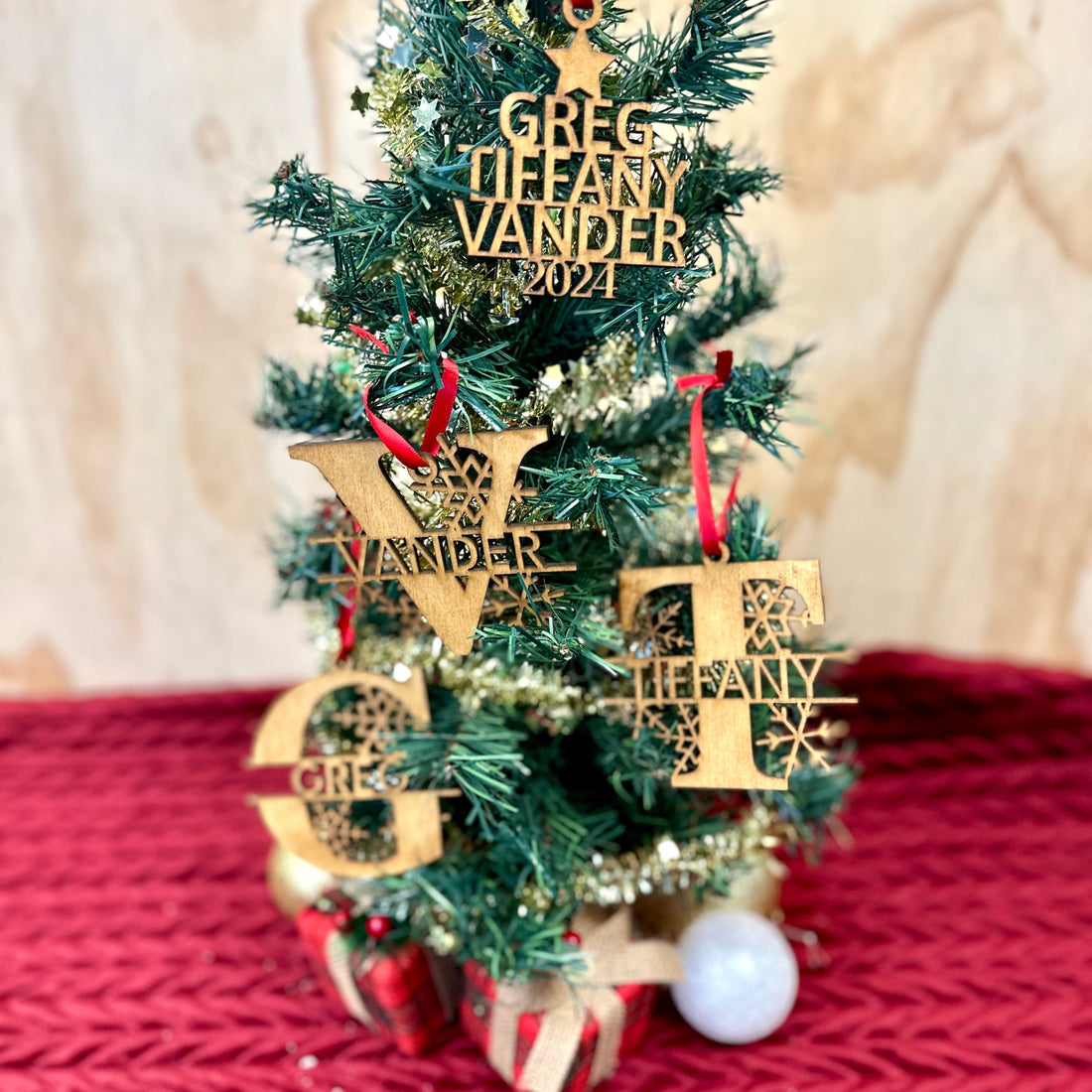 Custom Wooden Christmas Name Ornament