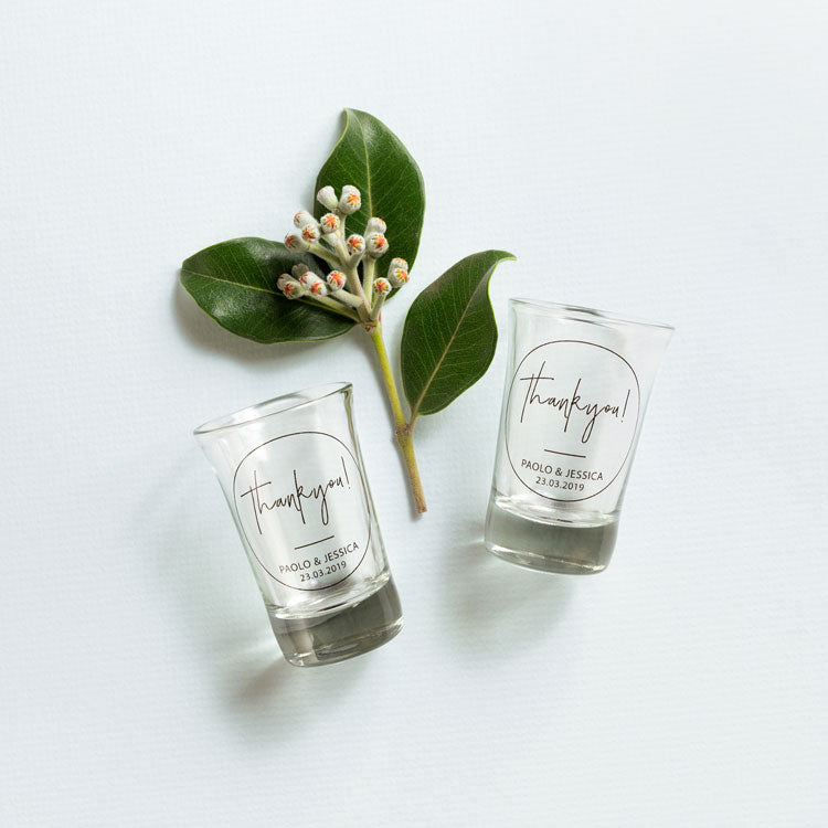 Shot Glass Wedding Favour - Guest Gift - Custom Favours