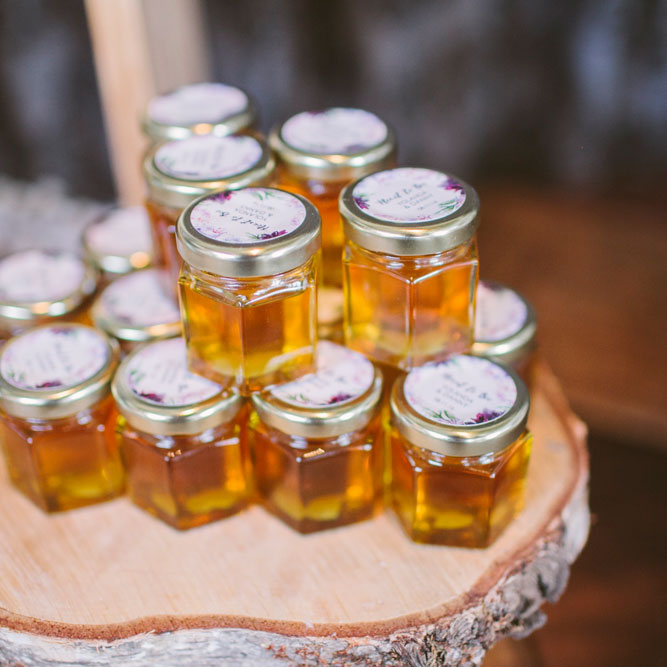 45mL Honey Jar with Custom Sticker - wedding favours - Custom Favours